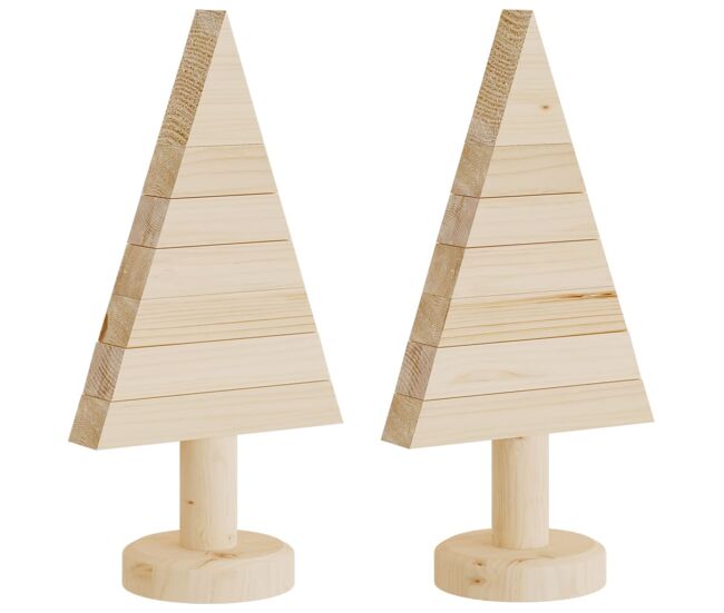 árvores de natal - pinheiro de natal decorativas 2pcs 30 cm madeira de pinho maciça
