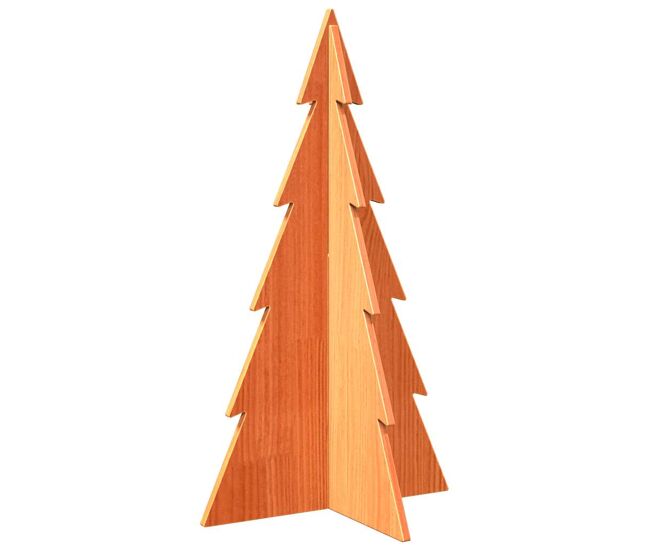 árvore de natal decorativa 80 cm pinho maciço castanho-mel