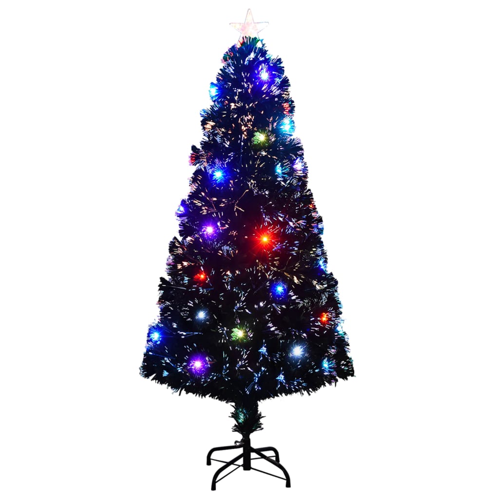 árvore de natal pré-iluminada c/ suporte 150 cm fibra ótica