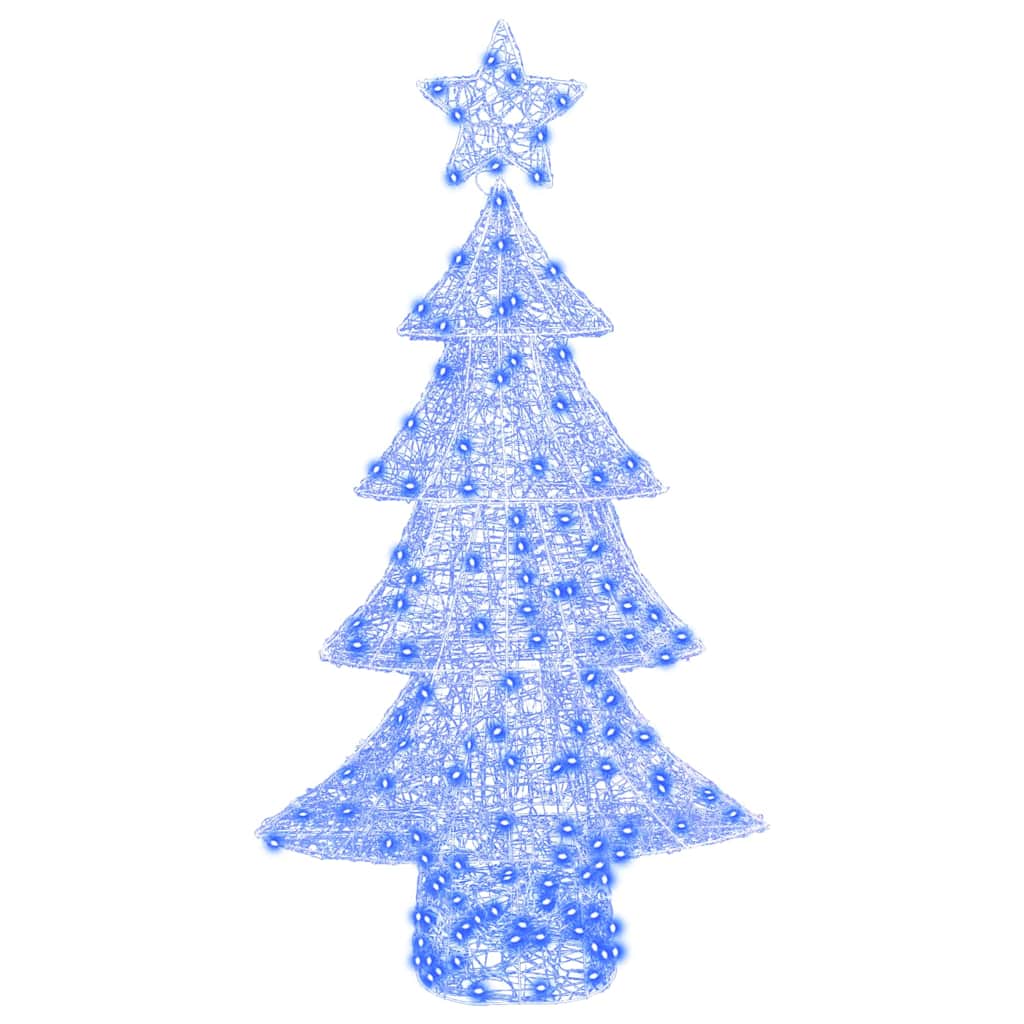 árvore de natal - pinheiro de natal com 160 leds azul 150 cm acrílo