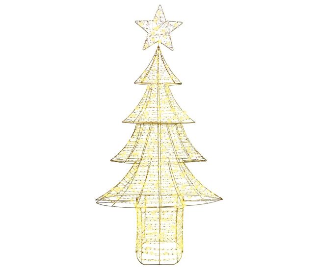árvore de natal - pinheiro de natal com 240 leds branco quente 180 cm pet