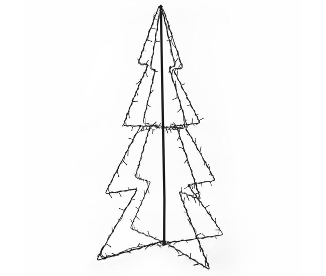 árvore de natal - pinheiro de natal em cone 160 leds 78x120 cm interior e exterior
