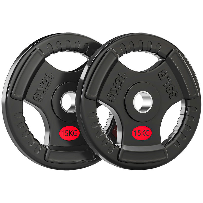 Sportnow discos de pesos com orifício de ø50 mm 2 discos de 15 kg com anel interior de acier e triplo aperto para halteres e barras treino fitness em casa ginásio ø34x5 cm noir