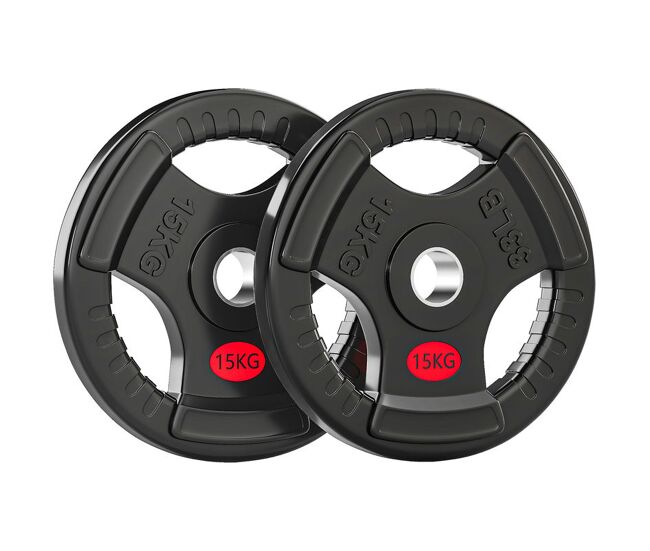 Sportnow discos de pesos com orifício de ø50 mm 2 discos de 15 kg com anel interior de acier e triplo aperto para halteres e barras treino fitness em casa ginásio ø34x5 cm noir