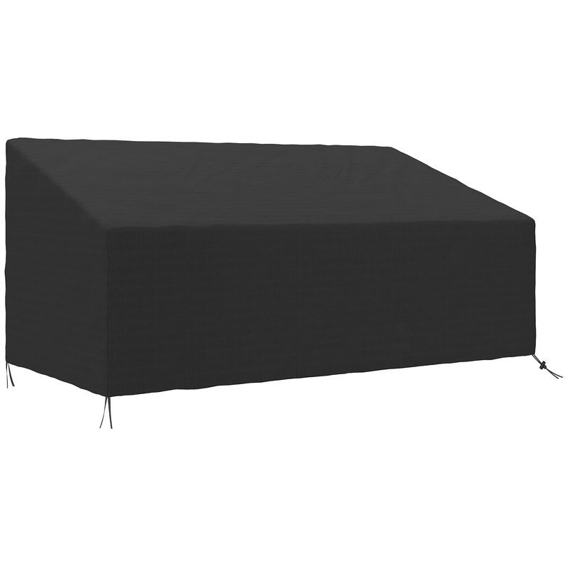 Outsunny capa protetora para móveis de jardim cobertura de móveis de tecido oxford 600d impermeável para sofás bancos 218x111x63-101 cm preto