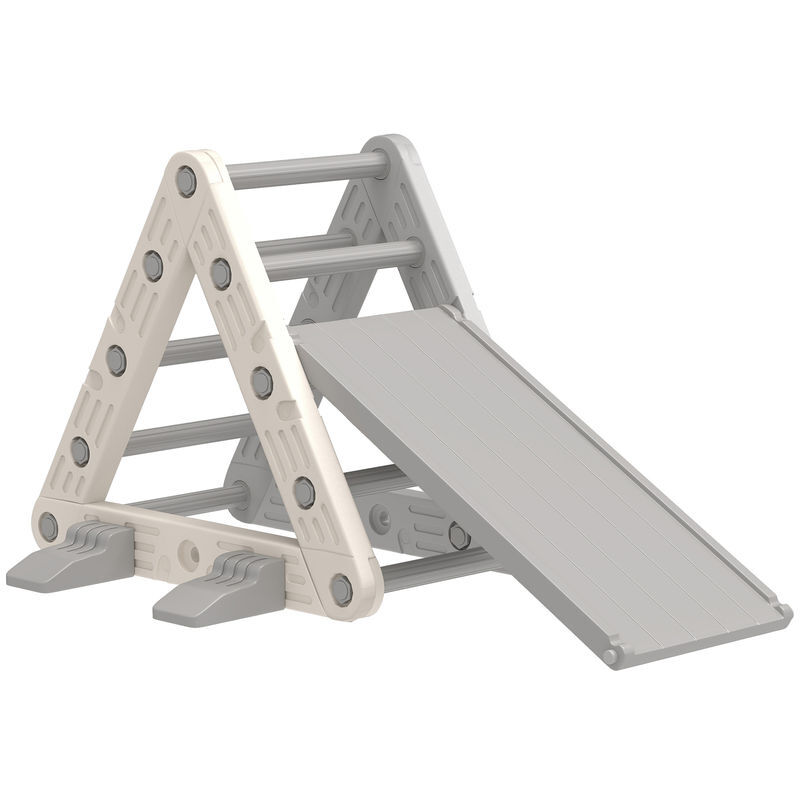 Aiyaplay triângulo de escalada 3 em 1 com escorrega e rampa brinquedo de escalada para enfants de 18-48 meses em plástico, para interior e exterior gris e blanc
