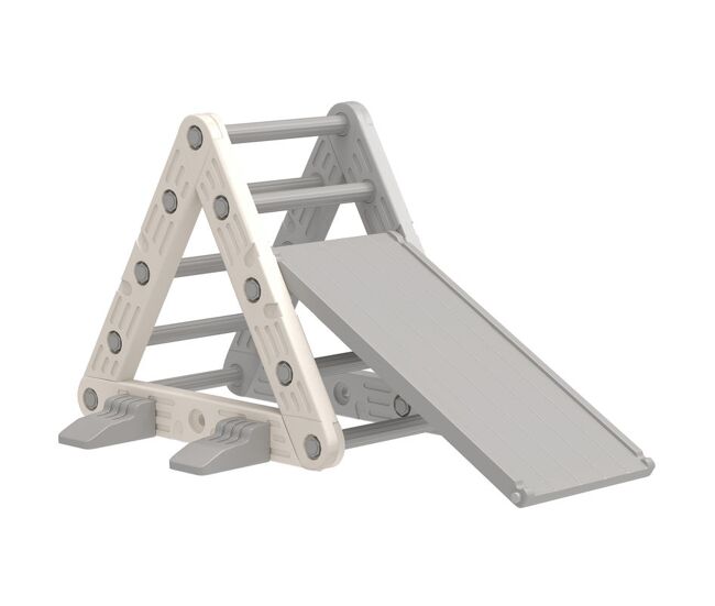 Aiyaplay triângulo de escalada 3 em 1 com escorrega e rampa brinquedo de escalada para enfants de 18-48 meses em plástico, para interior e exterior gris e blanc