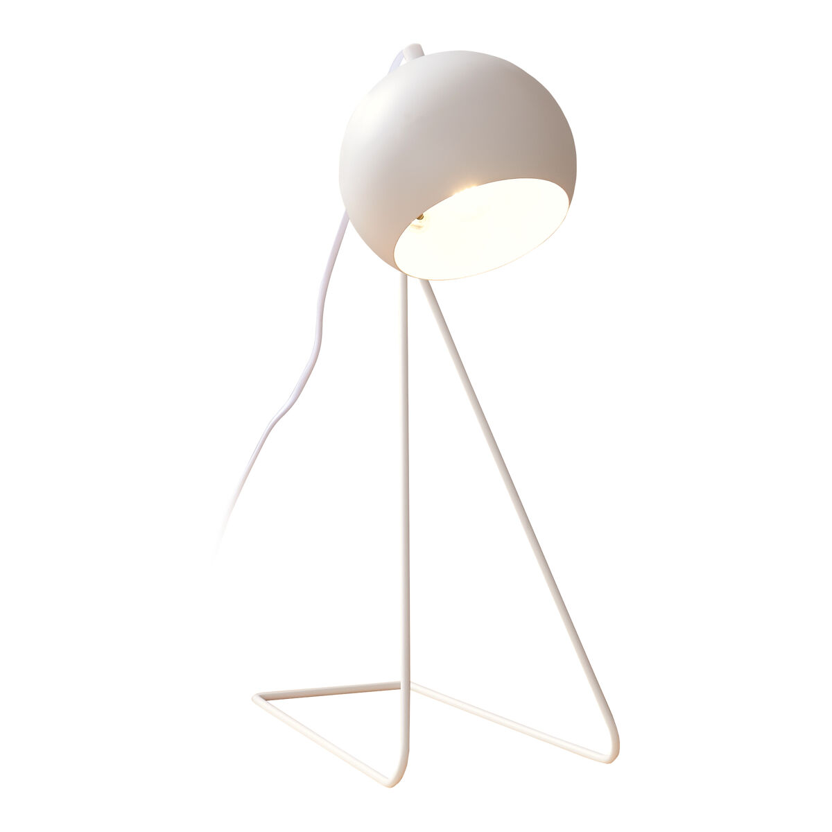 Candeeiro de mesa oldibro abajur esférico metal 45x28x15 cm branco [lux.pro]