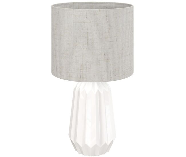 Homcom candeeiro de mesa com base de cerâmica e ecrã de linho candeeiro de mesa de cabeceira estilo retro com interruptor para quarto sala e27 40w