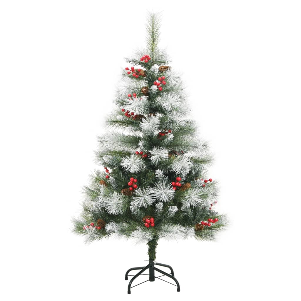 árvore de natal - pinheiro de natal artificial articulada c/ pinhas e bagas 120 cm