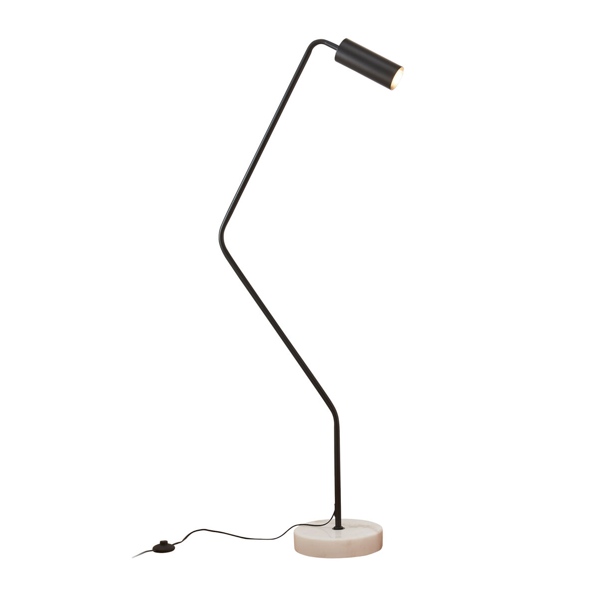 Candeeiro de pé vatka 1xgu10 9w metal preto / mármore, branco [lux.pro]