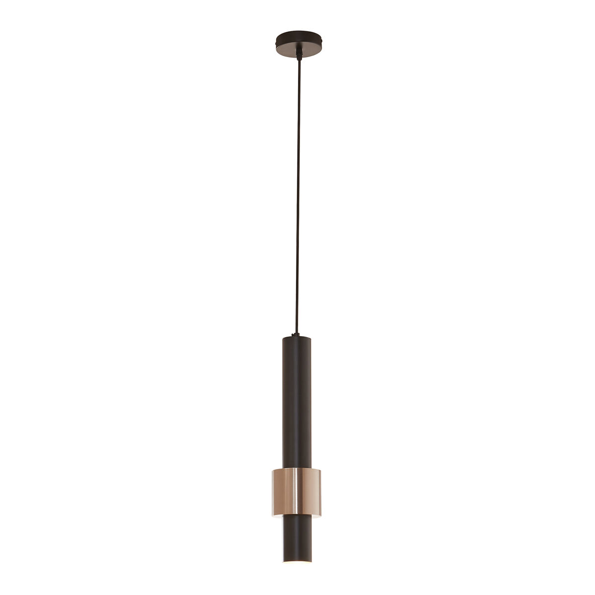 Candeeiro suspenso lulled com abajur cilíndrico duplo gu10 200x10x10cm - preto / prateado [lux.pro]