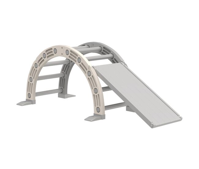 Aiyaplay brinquedo de escalada para crianças 4 em 1 com arco de escalada baloiço rampa e escorrega brinquedo de plástico para crianças de 18-48 meses