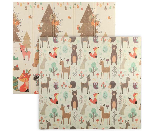 Aiyaplay tapete de atividades para bebé acolchoado dobrável e reversível 196x176x1,5 cm tapete de brincar para bebé xpe dupla face impermeável