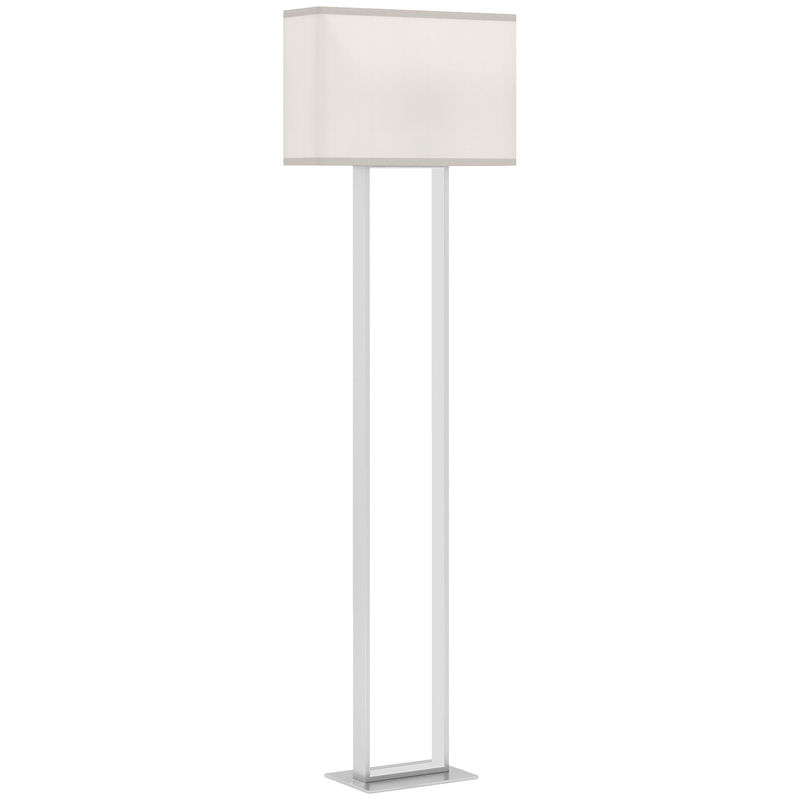 Homcom candeeiro de pé moderno 150 cm candeeiro de pé para sala de estar com ecrã de tecido luz noturna interruptor de pé e base metálica para