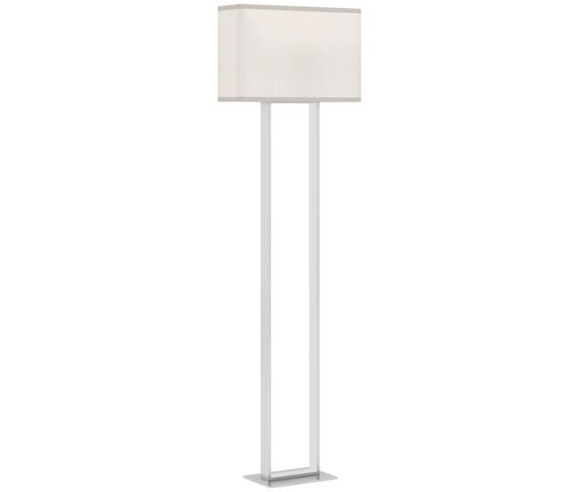 Homcom candeeiro de pé moderno 150 cm candeeiro de pé para sala de estar com ecrã de tecido luz noturna interruptor de pé e base metálica para