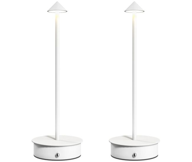 Homcom conjunto de 2 candeeiros de mesa recarregáveis por usb reguláveis com controlo táctil 3000k/4500k/6500k luz led incluída para quarto sala ou