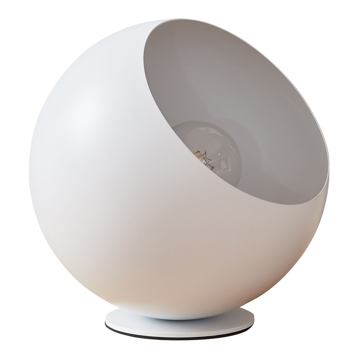 Candeeiro de mesa lukkodso 1xe27 abajur esférico metal ø20x20 cm branco [lux.pro]