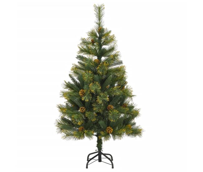 árvore de natal - pinheiro de natal artificial articulada com pinhas 150 cm