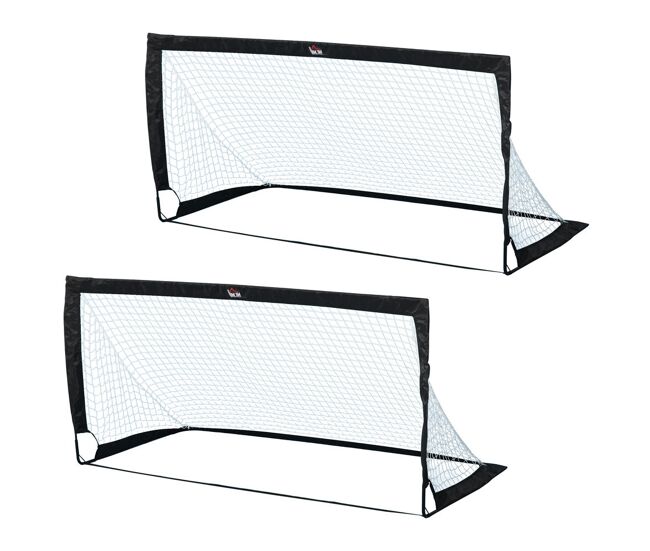 Homcom balizas de futebol dobráveis balizas de futebol para enfants e adultos com saco de transporte para exterior jardim treino 183x90x90 cm noir