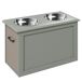 Comedouro Elevado para Cães MDF e Aço Inoxidável PawHut Comedouro Elevado para Cães MDF e Aço Inoxidável PawHut Cinza