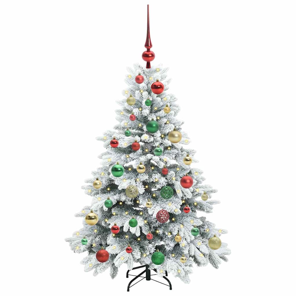 árvore de natal - pinheiro de natal artificial com 150 leds verde 120 cm pe e pvc