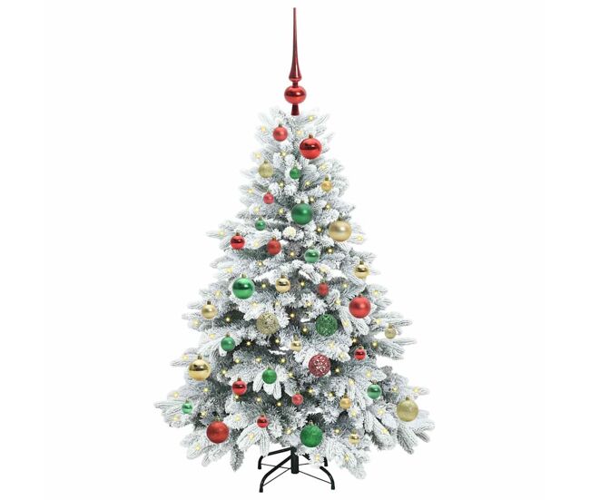 árvore de natal - pinheiro de natal artificial com 150 leds verde 120 cm pe e pvc