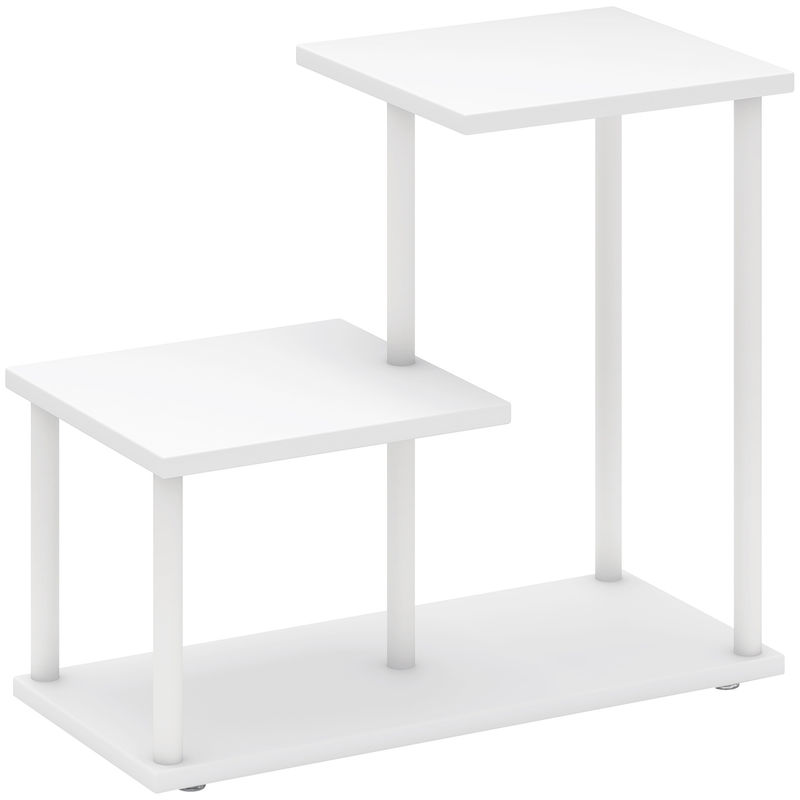 Homcom estante efeito madeira estante para livros de 3 níveis estilo moderna com estrutura de metal prateleira de arrumação para secretária escritório