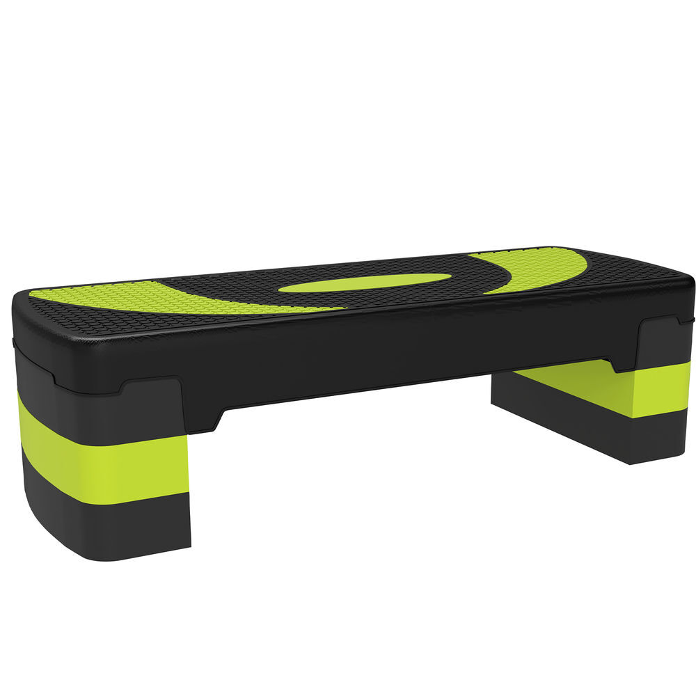 Homcom step para exercício aeróbico plataforma step com altura ajustável em 3 níveis com carga máxima 150kg para exercício em academia casa 80x31x10-