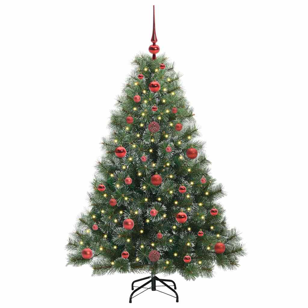 árvore de natal - pinheiro de natal artificial com 150 leds verde 120 cm pe e pvc