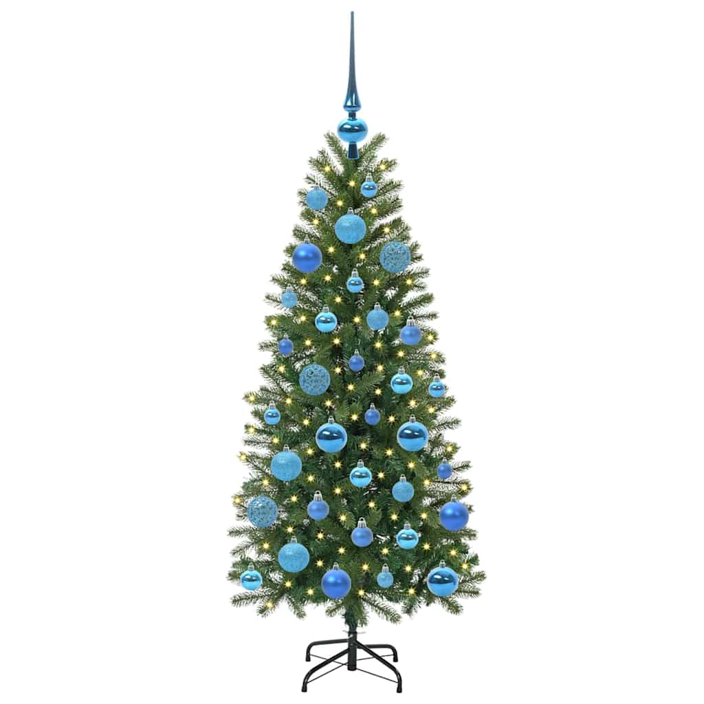árvore de natal - pinheiro de natal artificial com 150 leds verde 120 cm pe e pvc