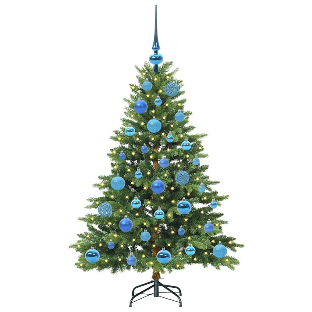 árvore de natal - pinheiro de natal artificial com 150 leds verde 120 cm pe e pvc