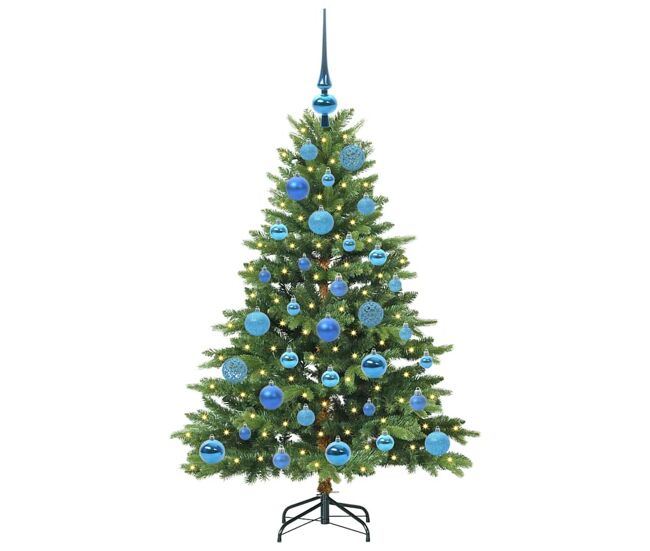 árvore de natal - pinheiro de natal artificial com 150 leds verde 120 cm pe e pvc