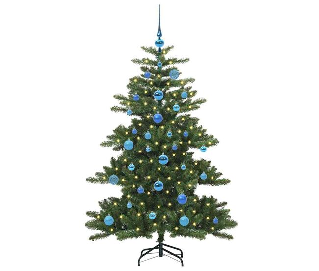 árvore de natal - pinheiro de natal articulada artificial com 150 leds 150 cm pvc