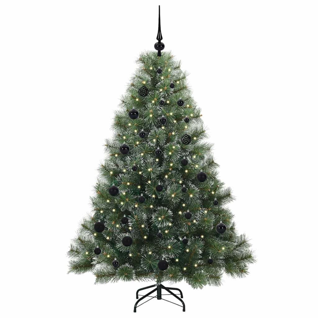 árvore de natal - pinheiro de natal artificial com 150 leds verde 150 cm pe e pvc