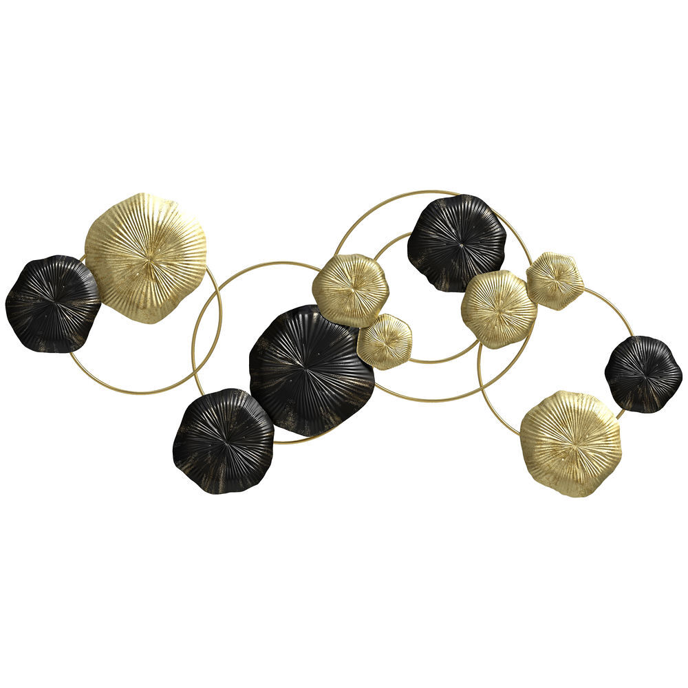 Homcom decoração de parede em metal com forma de flor de lótus adorno para sala moderna escultura de parede para decoração de casa quarto, escritório
