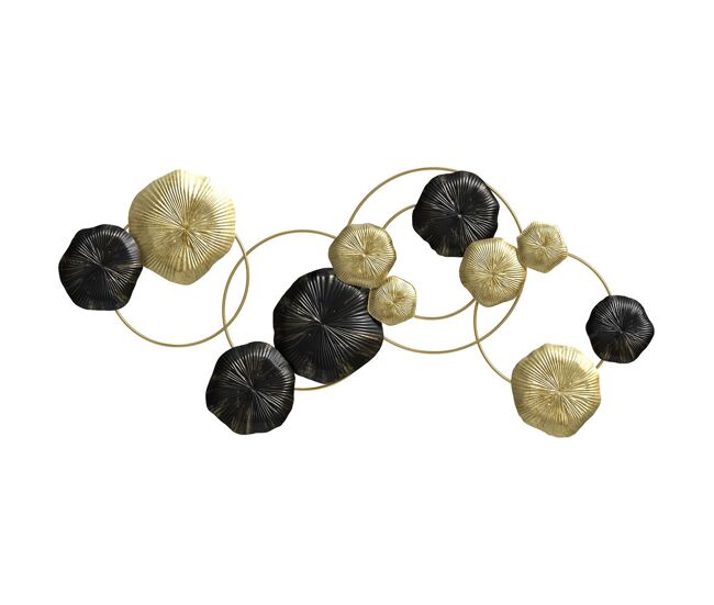 Homcom decoração de parede em metal com forma de flor de lótus adorno para sala moderna escultura de parede para decoração de casa quarto, escritório
