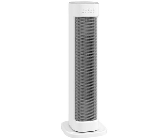 Homcom aquecedor elétrico de baixo consumo 2000w ptc termoventilador com 3 modos termostato regulável temporizador proteção contra capotamentos e