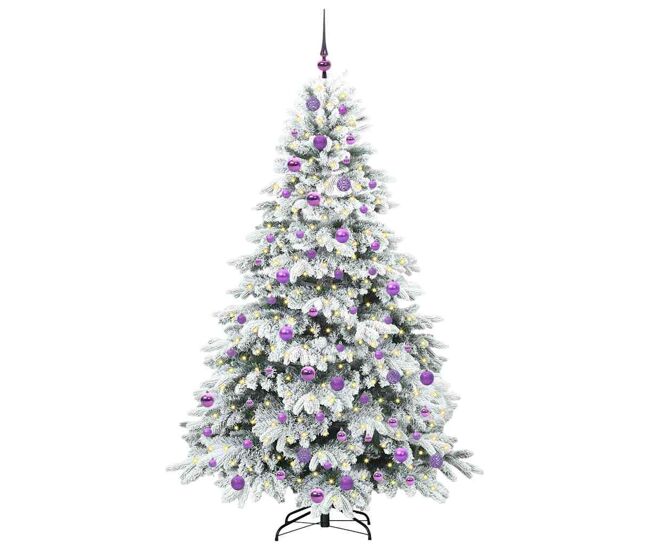 árvore de natal - pinheiro de natal artificial com 300 leds verde 180 cm pe e pvc