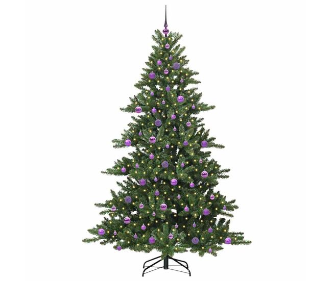 árvore de natal - pinheiro de natal articulada artificial com 300 leds 210 cm pvc