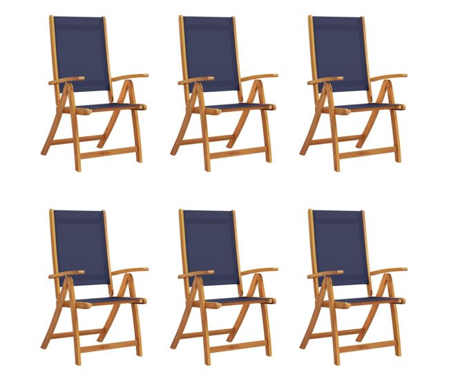 Cadeiras de jardim - cadeiras de exterior dobráveis 6 pcs acácia maciça e textilene