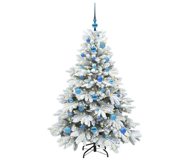 árvore de natal - pinheiro de natal artificial com 150 leds verde 150 cm pe e pvc