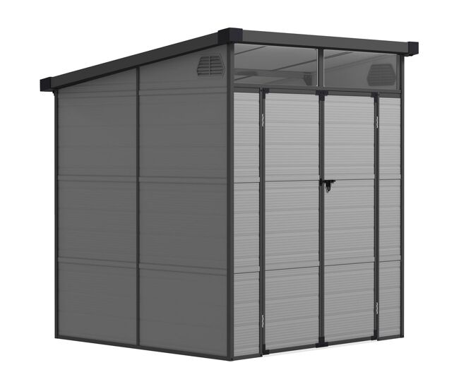 Outsunny abrigo de jardim 3,24 m² 190x191x215 cm abrigo exterior com porta de correr e trinco janela e ventilação para armazenamento de ferramentas