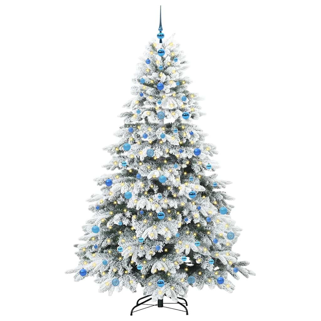 árvore de natal - pinheiro de natal artificial com 300 leds verde 210 cm pe e pvc