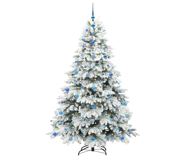 árvore de natal - pinheiro de natal artificial com 300 leds verde 210 cm pe e pvc