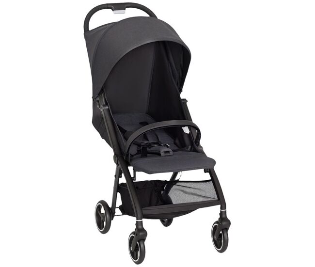 Aiyaplay carrinho de bebé dobrável com encosto reclinável apoio para os pés ajustável capota cesto e arnês de 5 pontos carga máxima 15 kg 80x46x106 cm gris escuro
