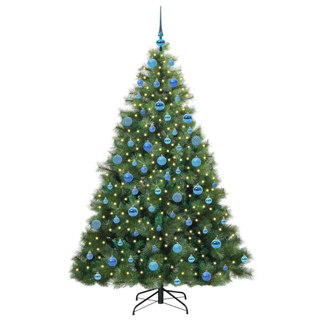 árvore de natal - pinheiro de natal artificial com 300 leds verde 180 cm pe e pvc