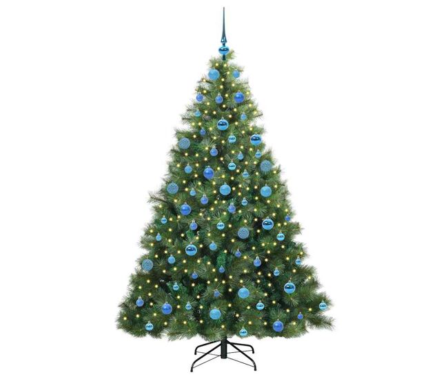 árvore de natal - pinheiro de natal artificial com 300 leds verde 180 cm pe e pvc