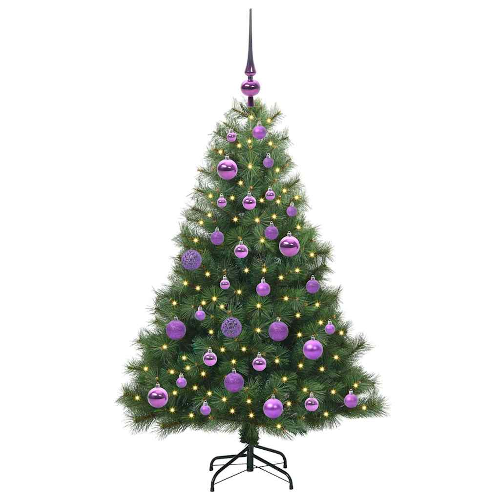 árvore de natal - pinheiro de natal artificial com 150 leds verde 120 cm pe e pvc