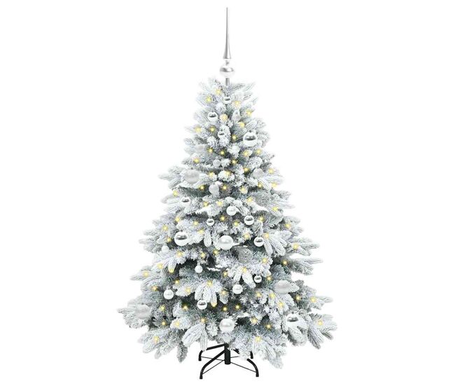 árvore de natal - pinheiro de natal artificial com 150 leds verde 120 cm pe e pvc